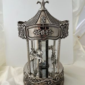 Wallace Silver Plated Carousel Music Box